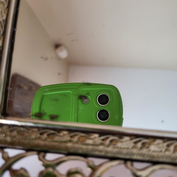 Vintage Ornate Openwork Brass Tone Metal Mirrored Vanity Tray - Picture 7 of 16